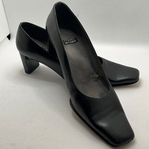Stuart Weitzman 2” black leather heels 6 AA